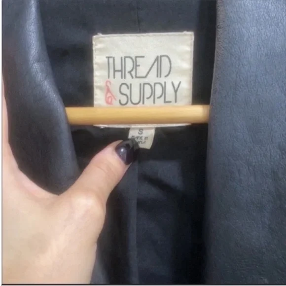 Black Faux Leather Jacket - Picture 7 of 9